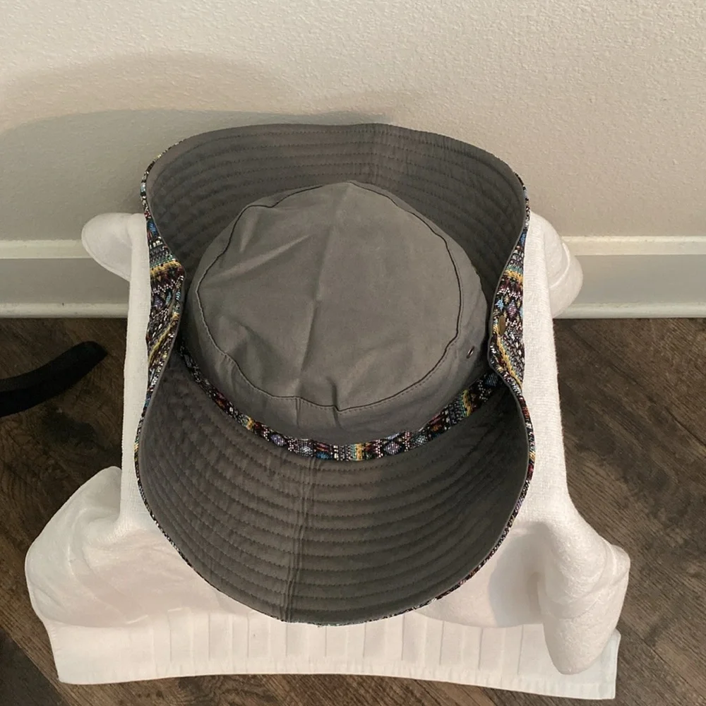 Western Boho Cowgirl Hat 2Way Embroidered Hicking Travel Sunhat - Picture 4 of 7